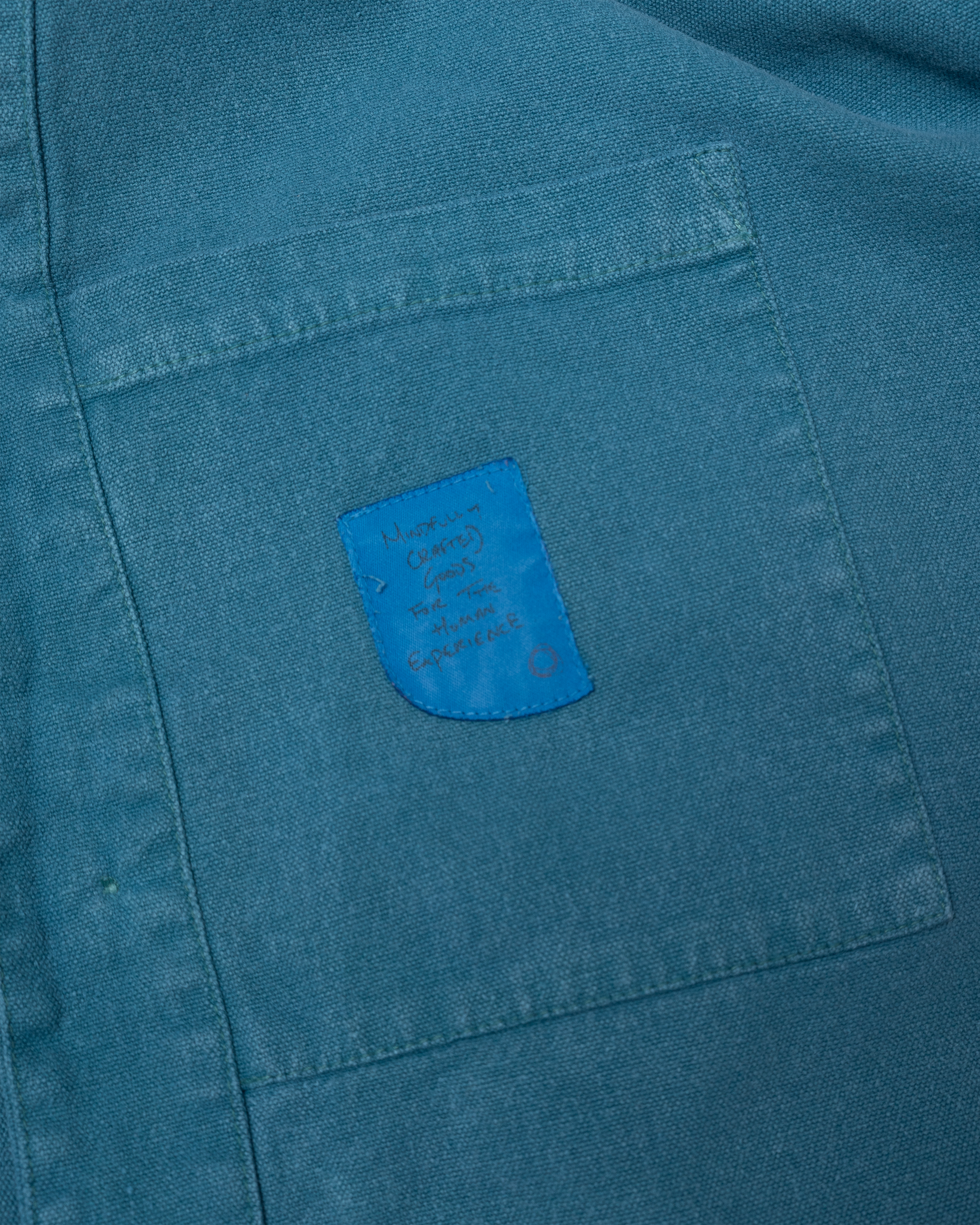Shepherds Shirt in Barracuda Blue Double Dipped Hemp Cloth.