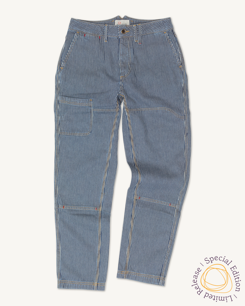 Courier Pant Sharp Fit in Indigo Hickory Stripe