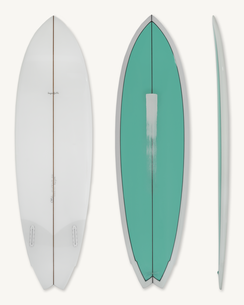 6’4 Fraternal Twin in Turquoise Green Deck Inlay
