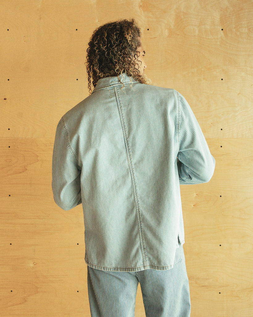 Imperfects - Shepherds Shirt in Indigo Hickory Stripe | Gold Thread Special | Vintage Wash - Mens