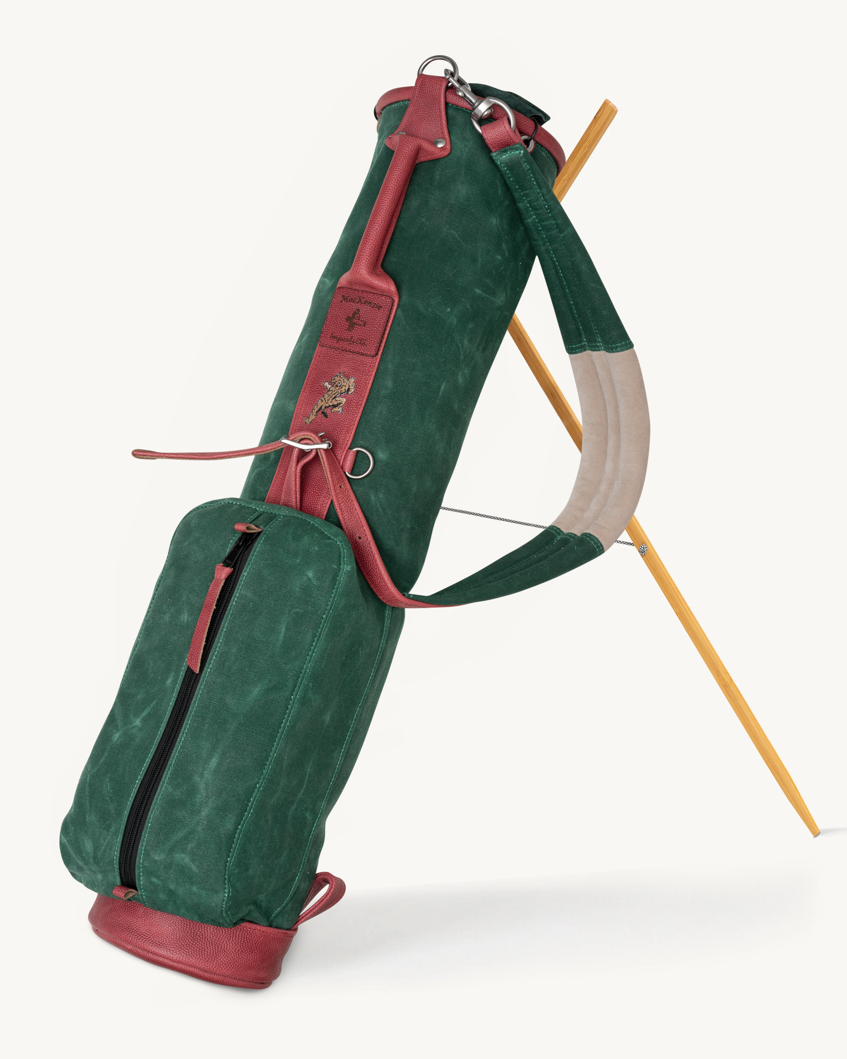 Mr. Lynch's Mackenzie Bag in Irish Racing Green Waxed Canvas and Football Leather