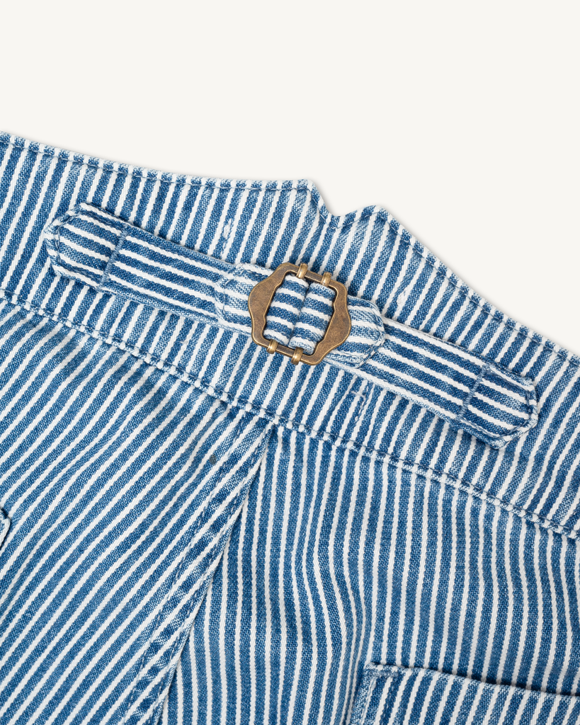Imperfects - Courier Pant in Indigo Hickory Stripe | Weathered Wash