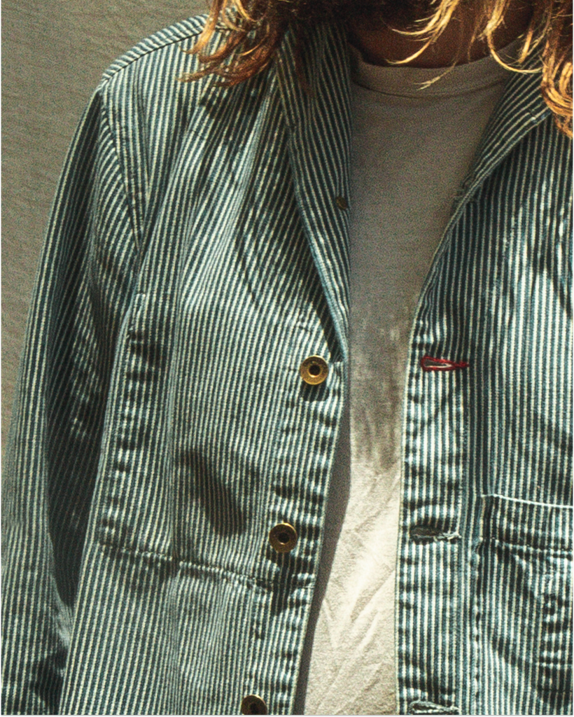Imperfects - Shepherds Shirt in Indigo Hickory Stripe | Weathered Wash - Mens