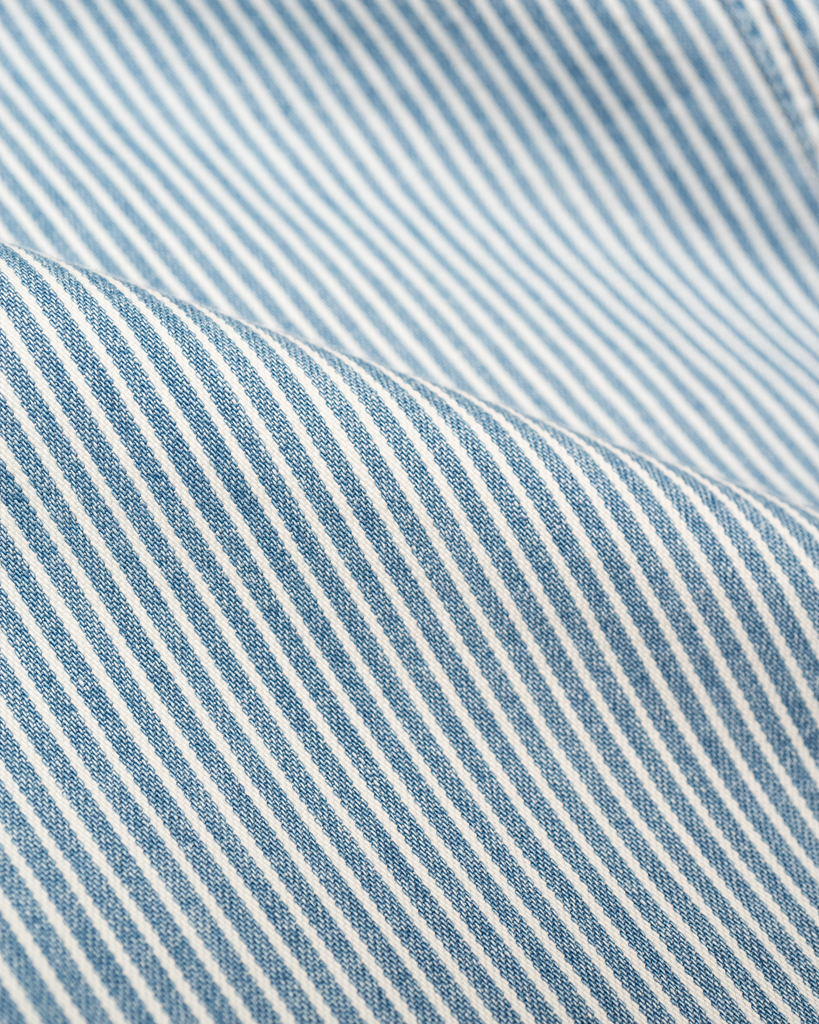 Imperfects - Shepherds Shirt in Indigo Hickory Stripe | Gold Thread Special | Vintage Wash