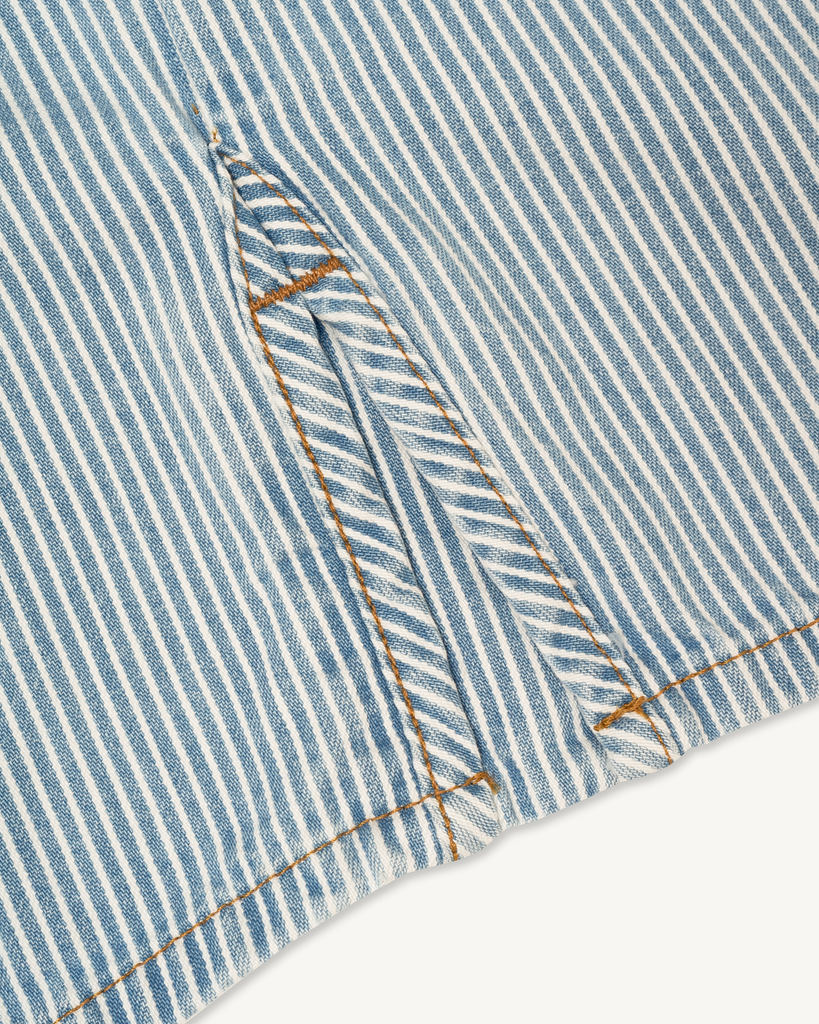 Imperfects - Shepherds Shirt in Indigo Hickory Stripe | Gold Thread Special | Vintage Wash
