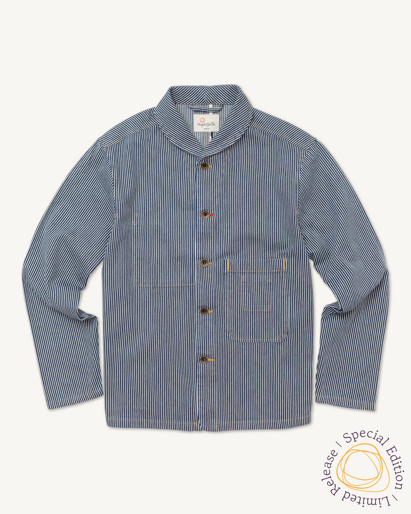 Shepherds Shirt in Indigo Hickory Stripe