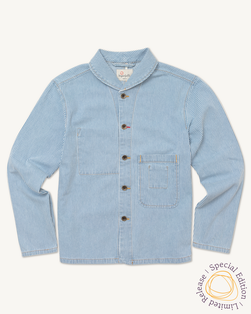Shepherds Shirt in Indigo Hickory Stripe