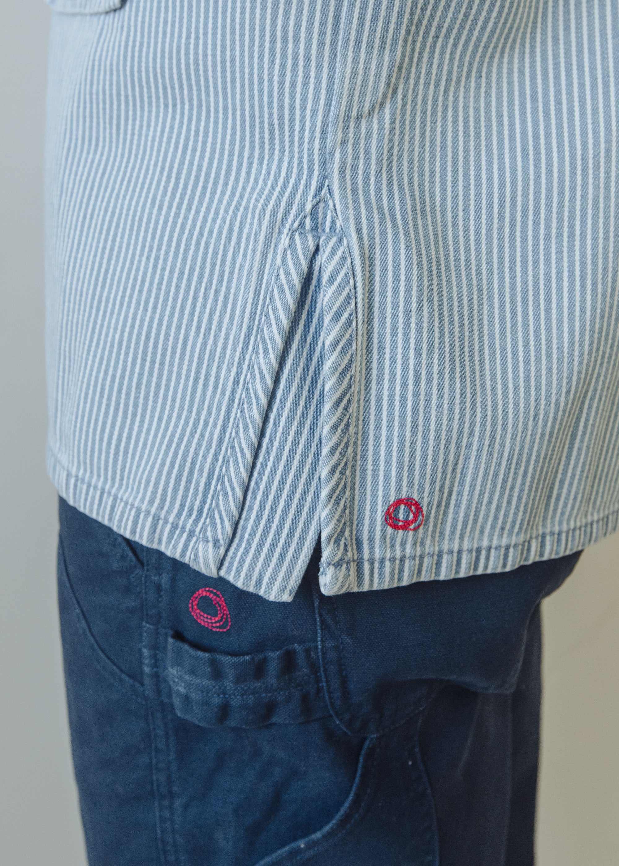 Shepherds Shirt in Indigo Hickory Stripe in Vintage