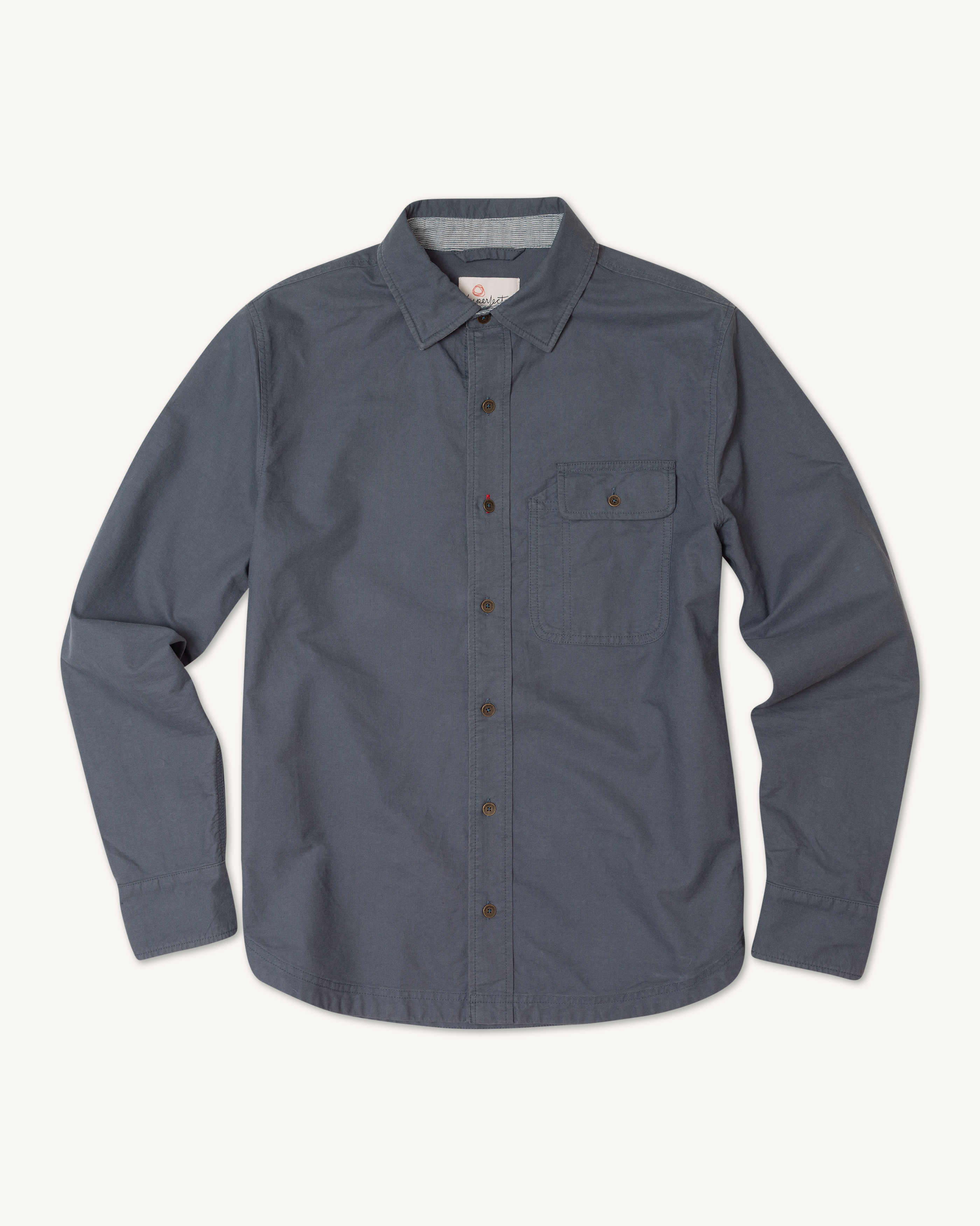 Men's Tradesman Style Oxford Button Down Shirt by Imperfects, Organic Cotton, Beige, Size XL