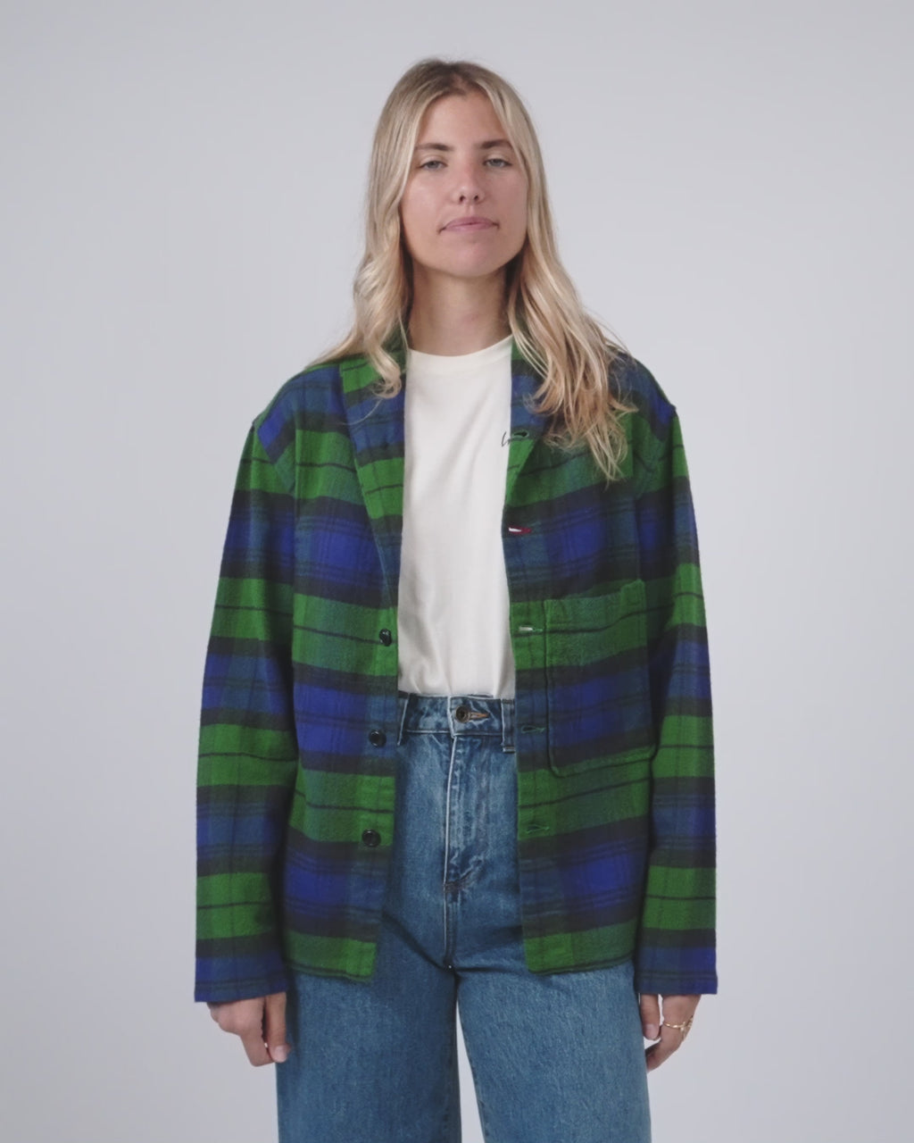 Imperfects - Flannel Shepherds Shirt in Imperf Blackwatch - Womens