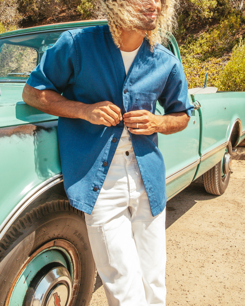 Imperfects - The Benny Jersey in Vintage Blue Hemp - Mens
