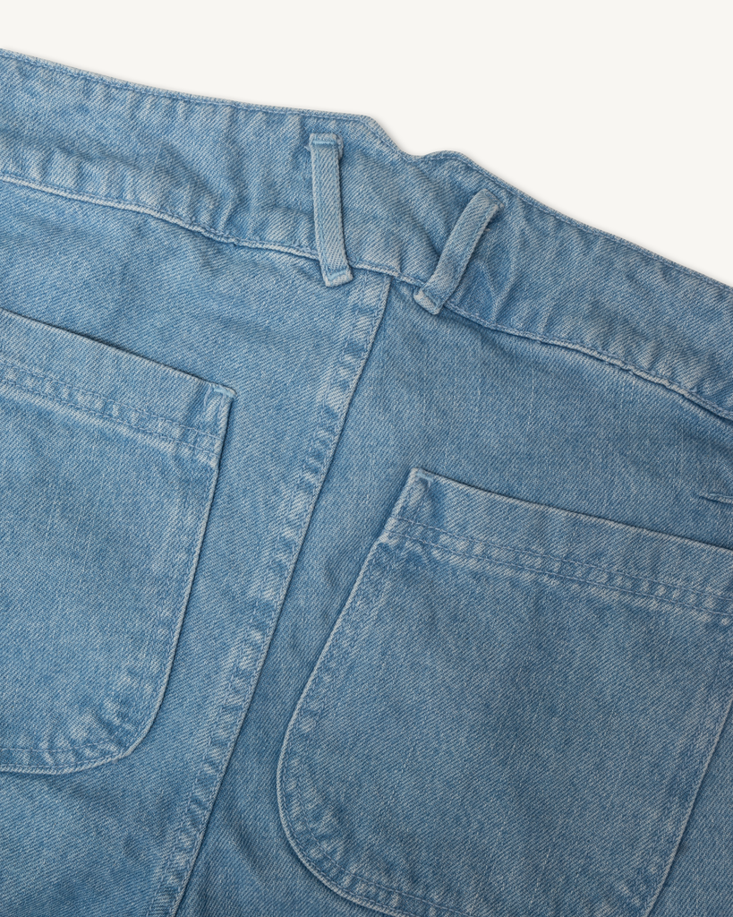 Imperfects - Courier Short in Sky Blue Denim