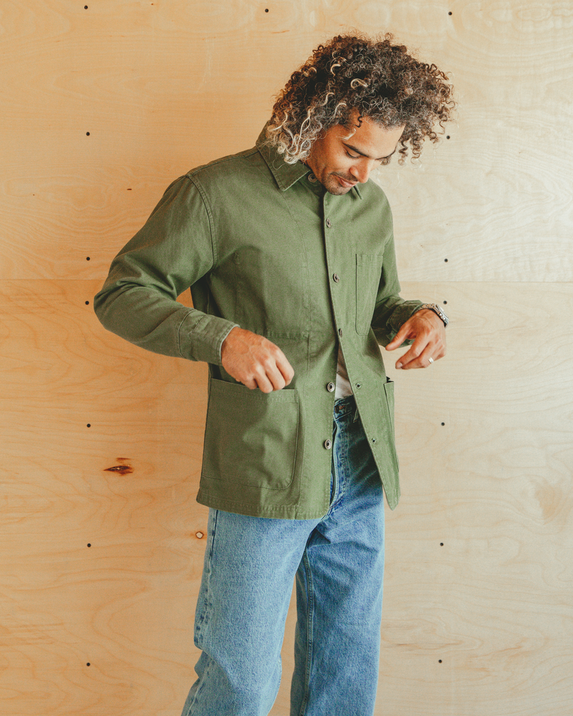 The Cunningham Coat in Fatigue Canvas-Imperfects-Imperfects