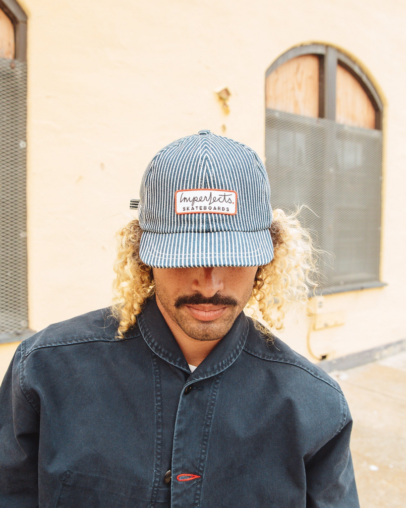 Imperfects - The Toyama Cap in Indigo Hickory Stripe | Skate Patch - Mens