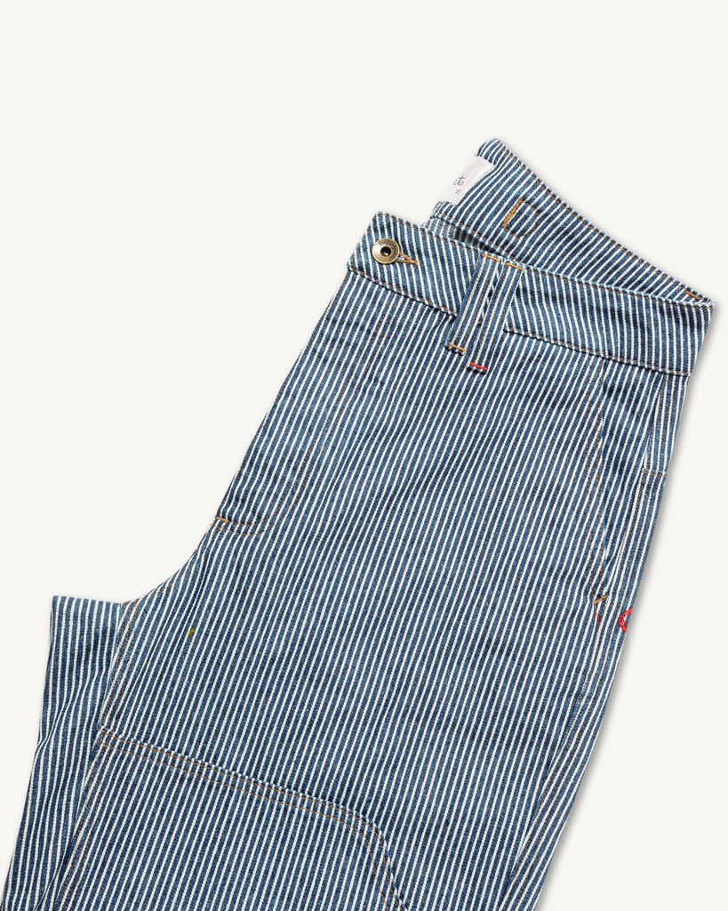 The Courier Pant in Indigo Hickory Stripe Gold Thread Special Pants Imperfects
