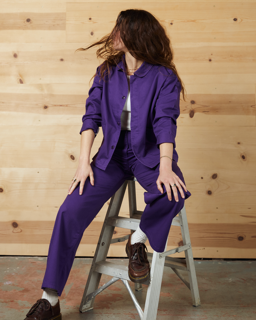 Imperfects - The Bell Coat in Purple Magic Twill - Womens