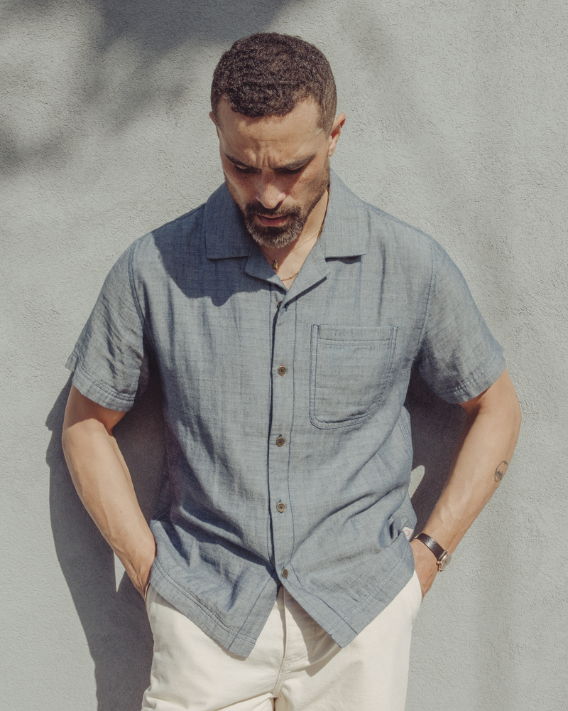 Cliffs Camp Collar Shirt in Summer Cloth