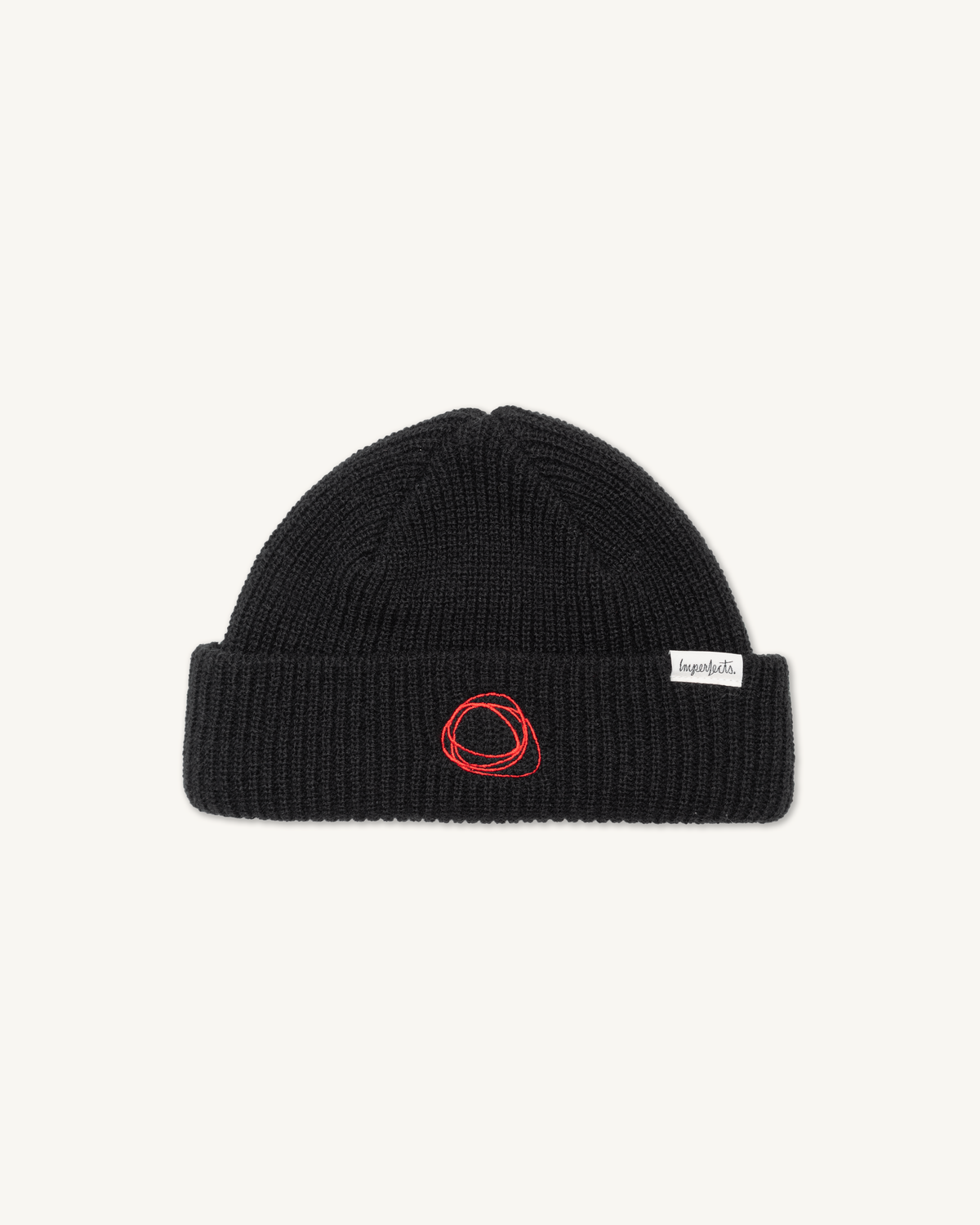 Fishermans Beanie in Rib Knit, obsidian