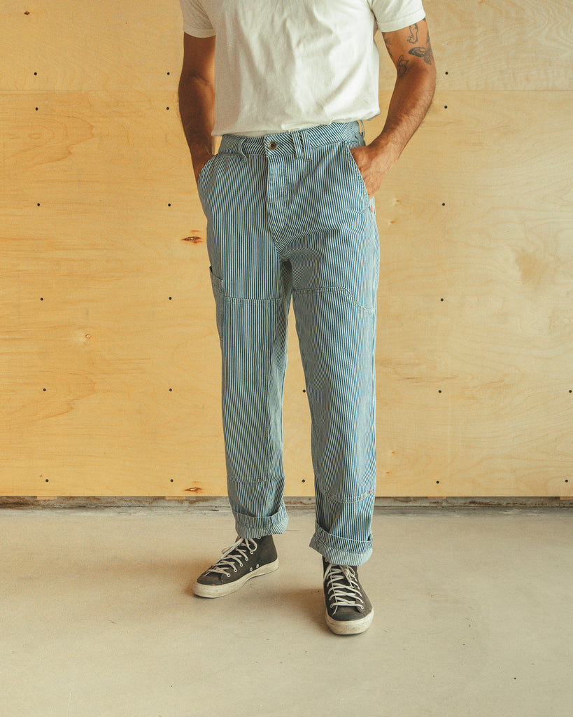 Courier Pant in Indigo Hickory Stripe | Weathered Wash – Imperfects