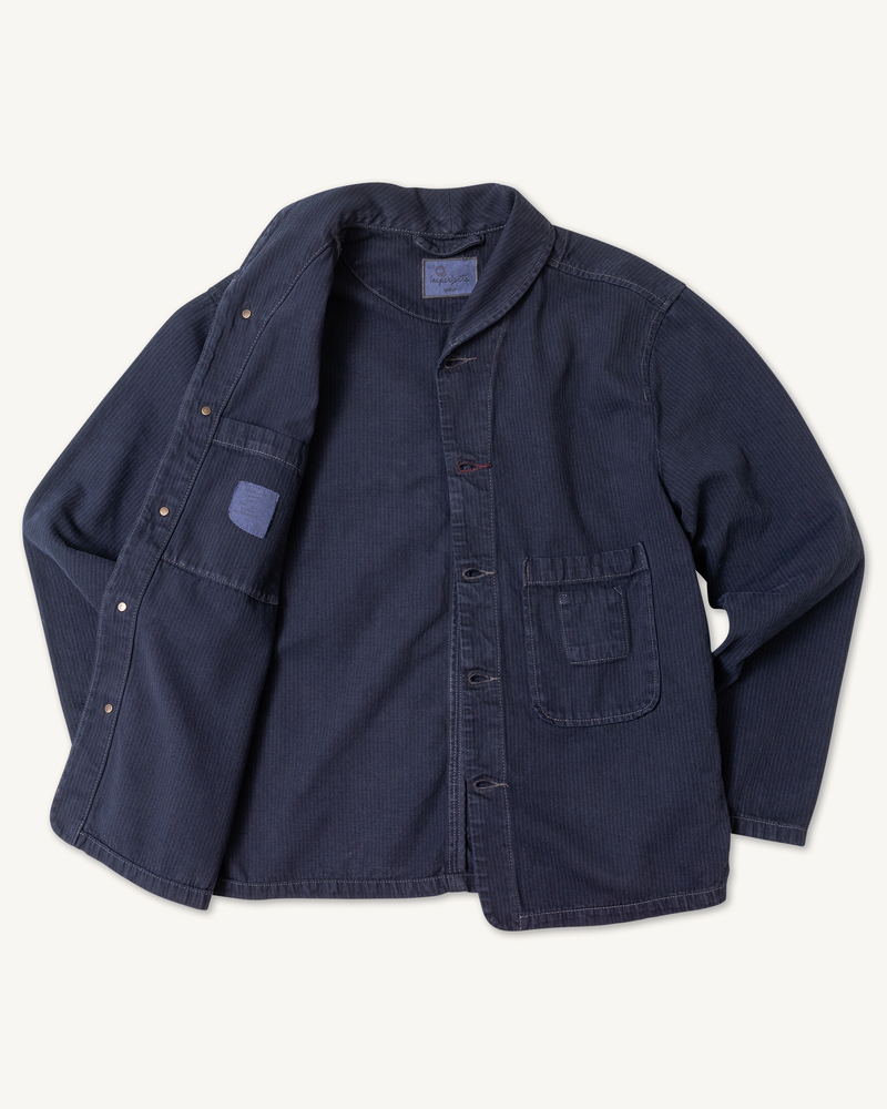 Shepherds Shirt in Over-Dyed Hickory Stripe