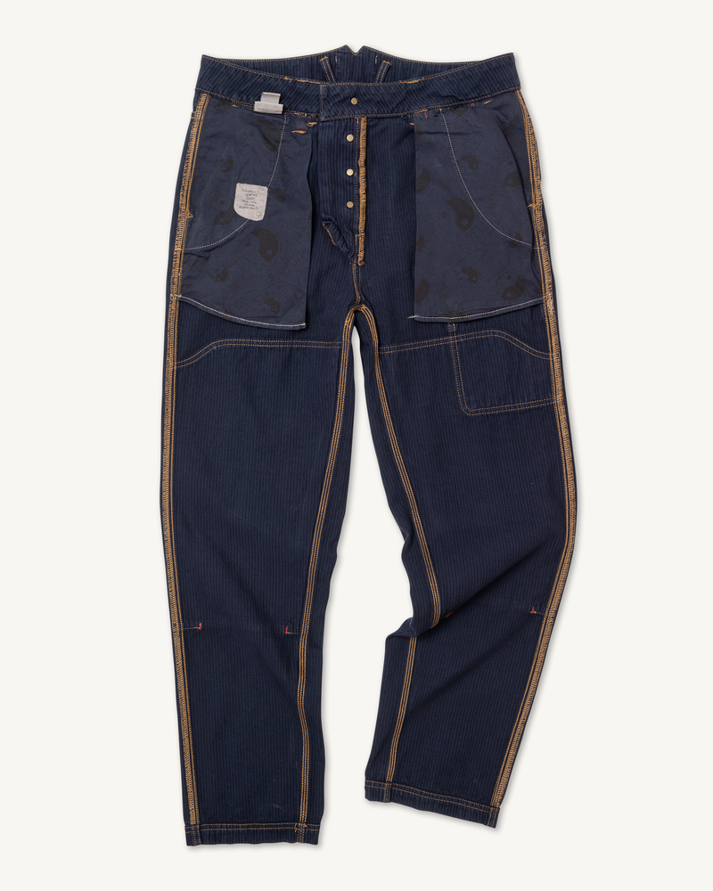 Courier Pant Sharp Fit in Over-Dyed Hickory Stripe