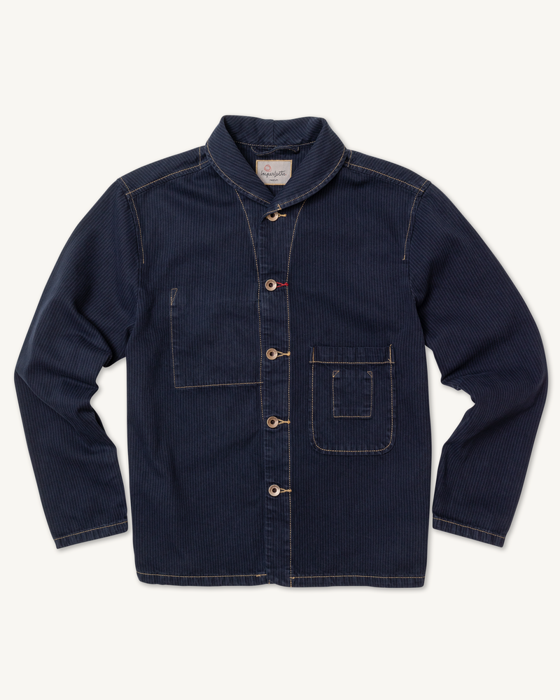 Shepherds Shirt in Over-Dyed Hickory Stripe