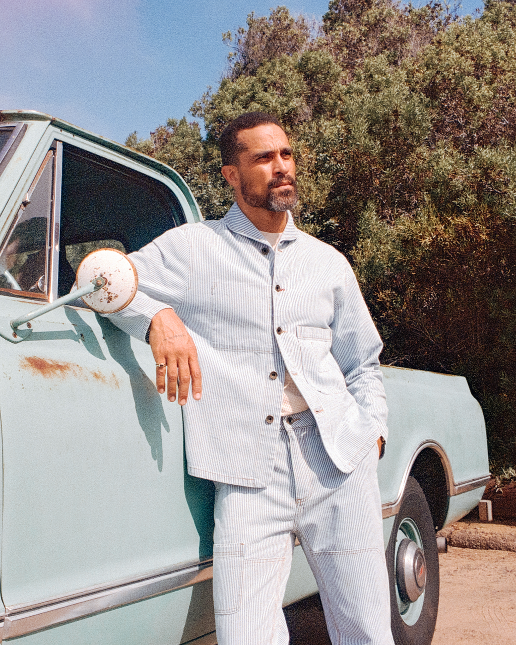 Shepherds Shirt Indigo Hickory Stripe Vintage Gold Thread Special Shirts Tops Imperfects