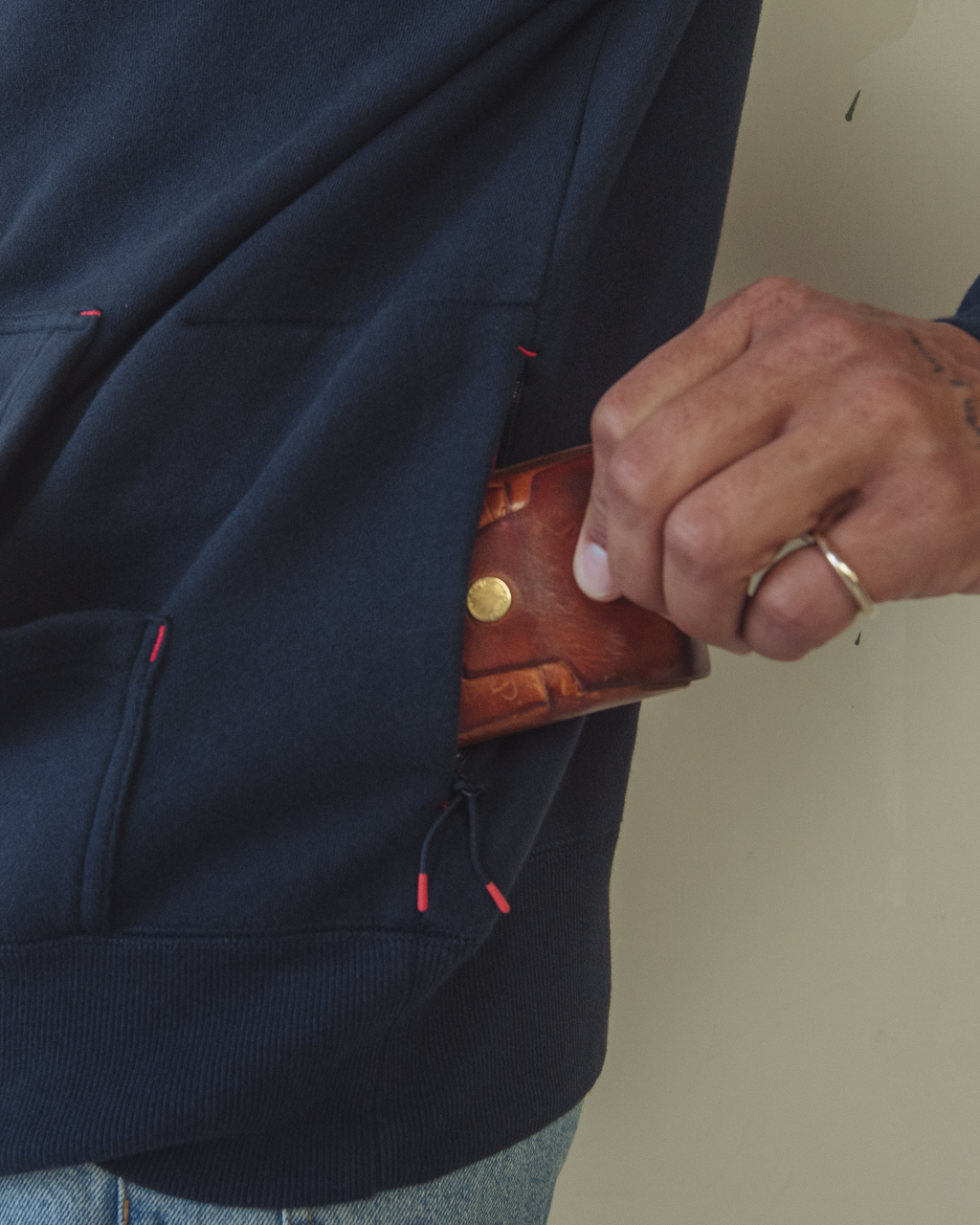 Icon Hoodie Midway Fleece Mens Dark Navy