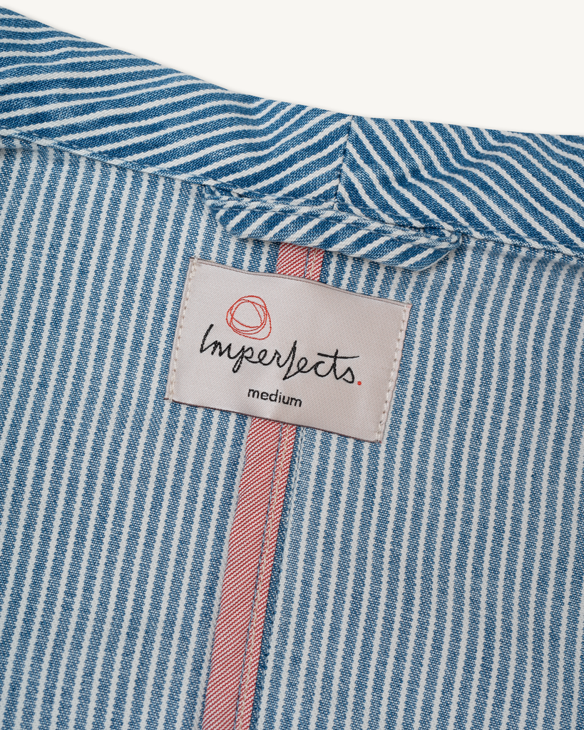 Imperfects - Shepherds Shirt in Indigo Hickory Stripe | Weathered Wash