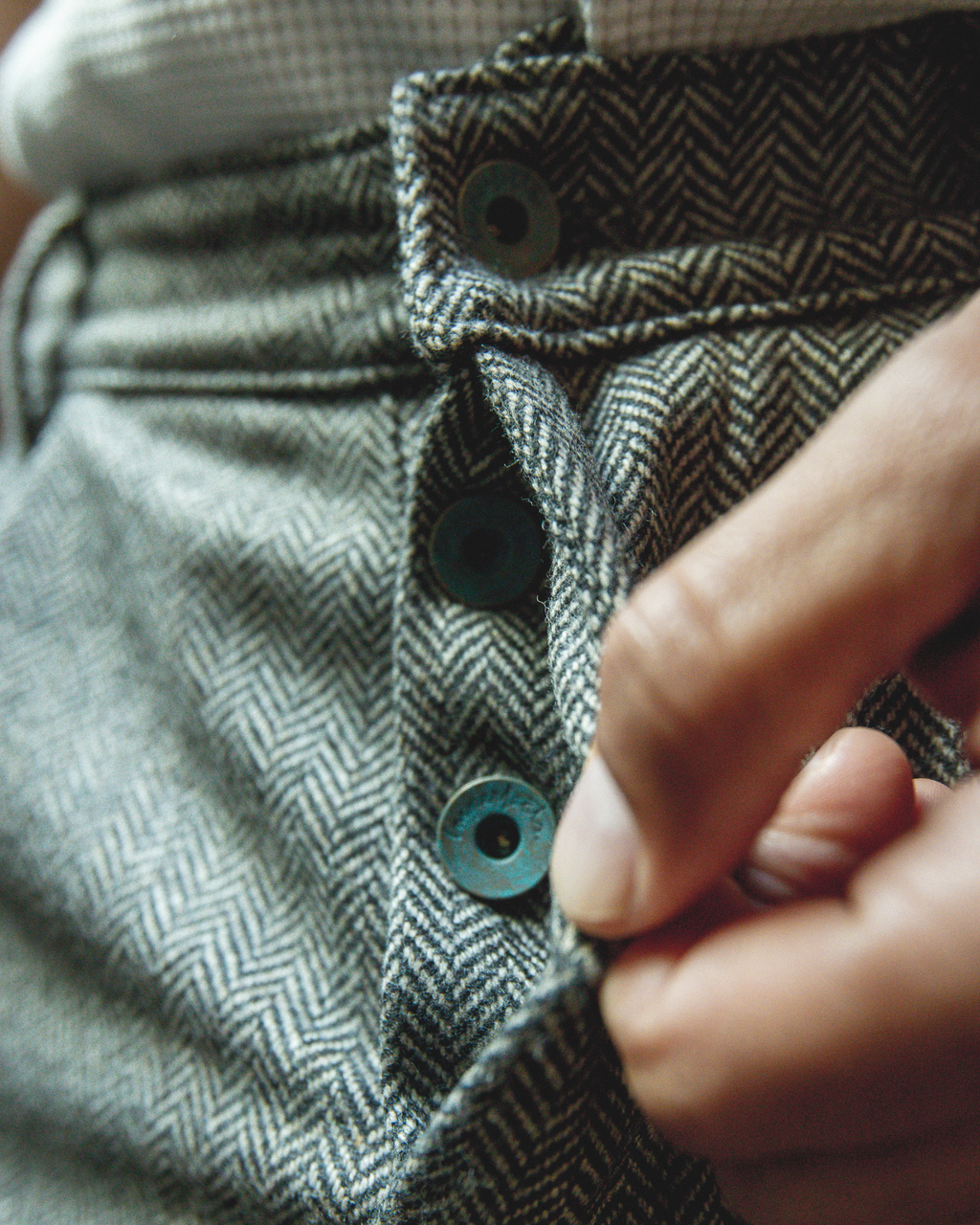 Mr. Lynch's 1201M Trouser in Irish Herringbone & Blue Label Silk