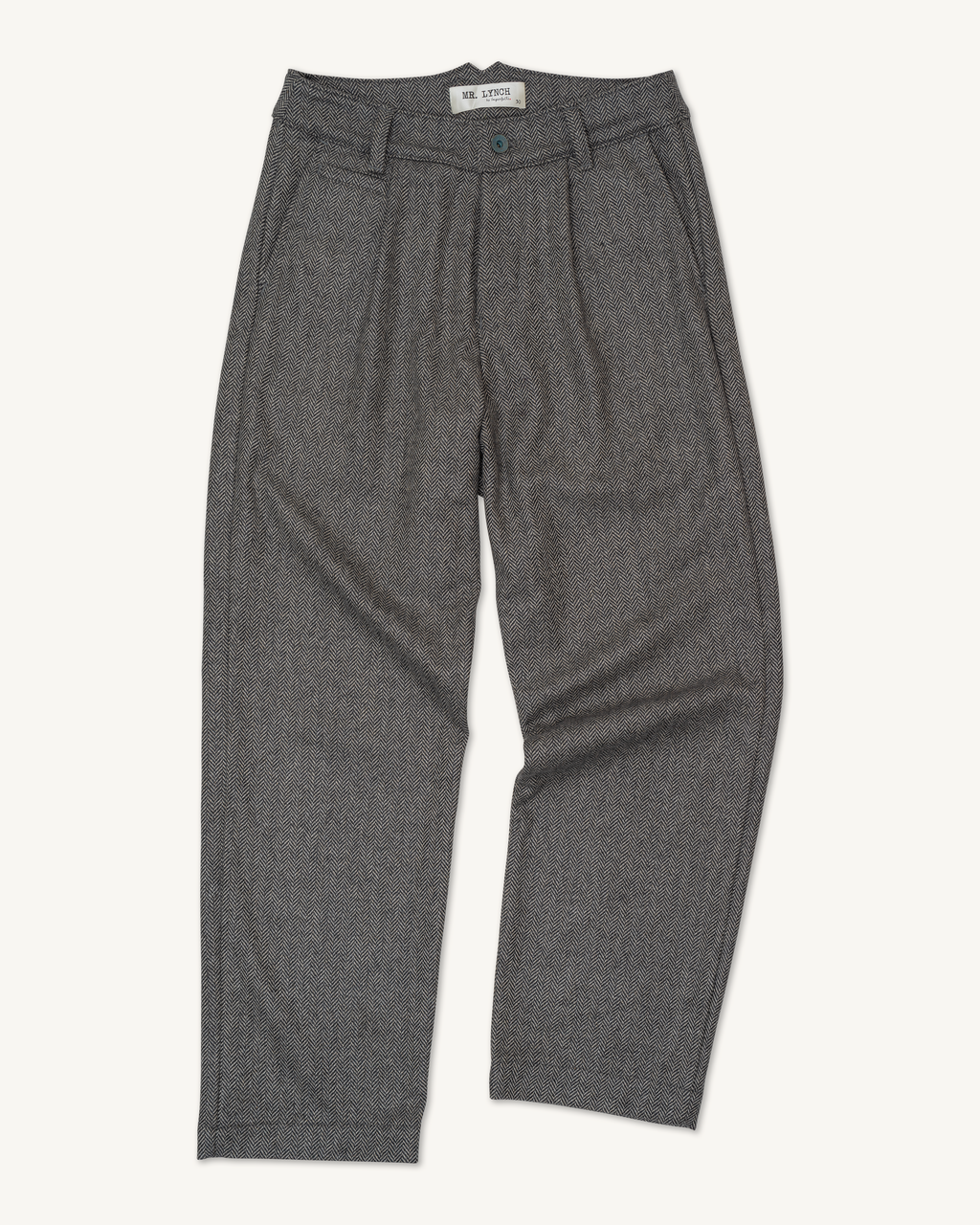Mr. Lynch's 1201M Trouser in Irish Herringbone & Blue Label Silk