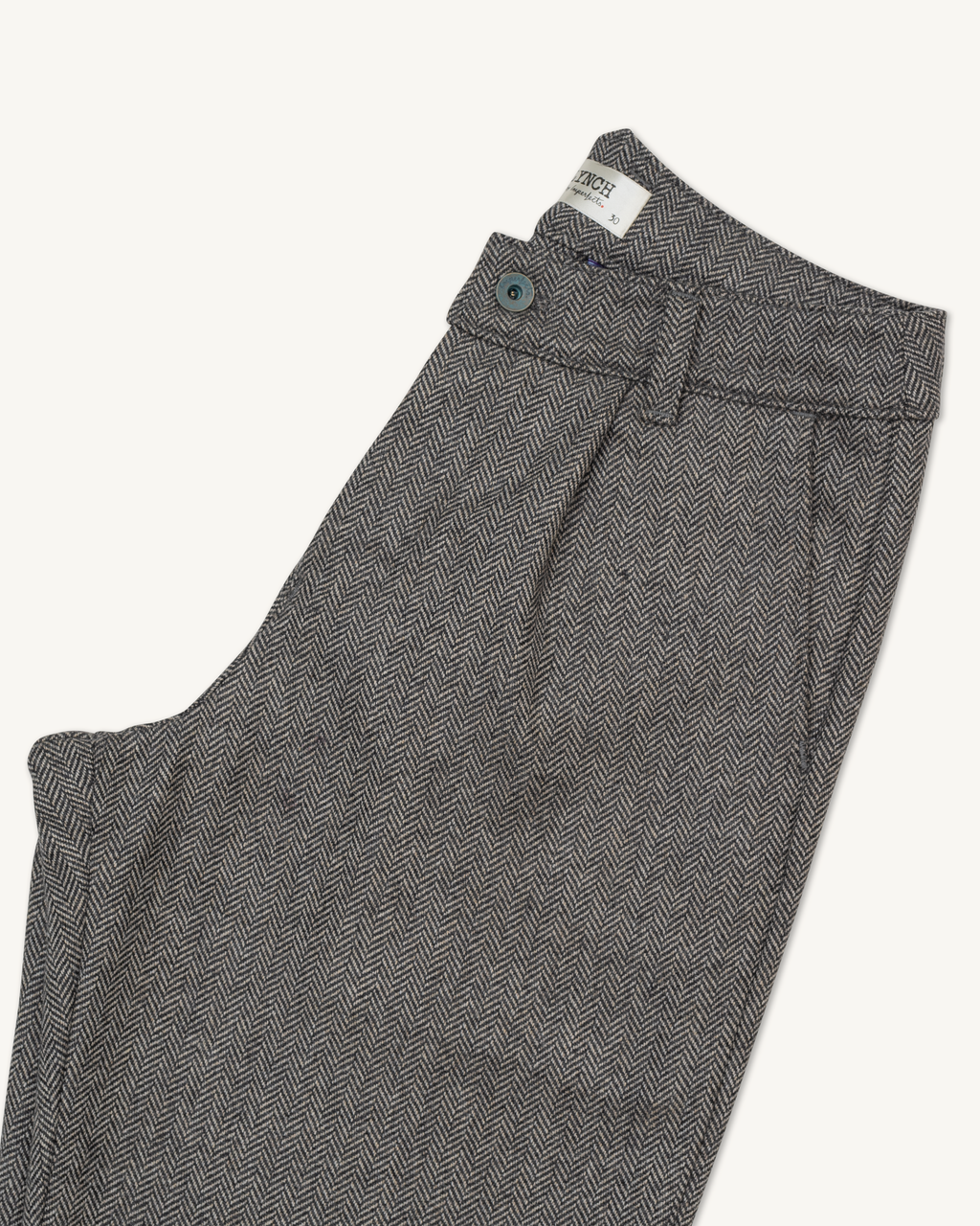 Mr. Lynch's 1201M Trouser in Irish Herringbone & Blue Label Silk