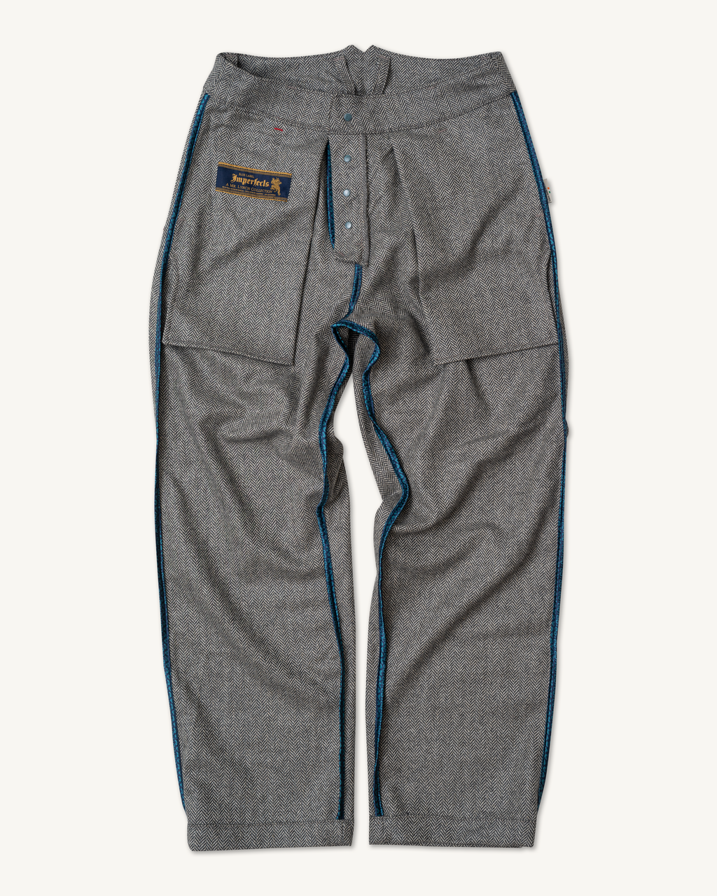 Mr. Lynch's 1201M Trouser in Irish Herringbone & Blue Label Silk