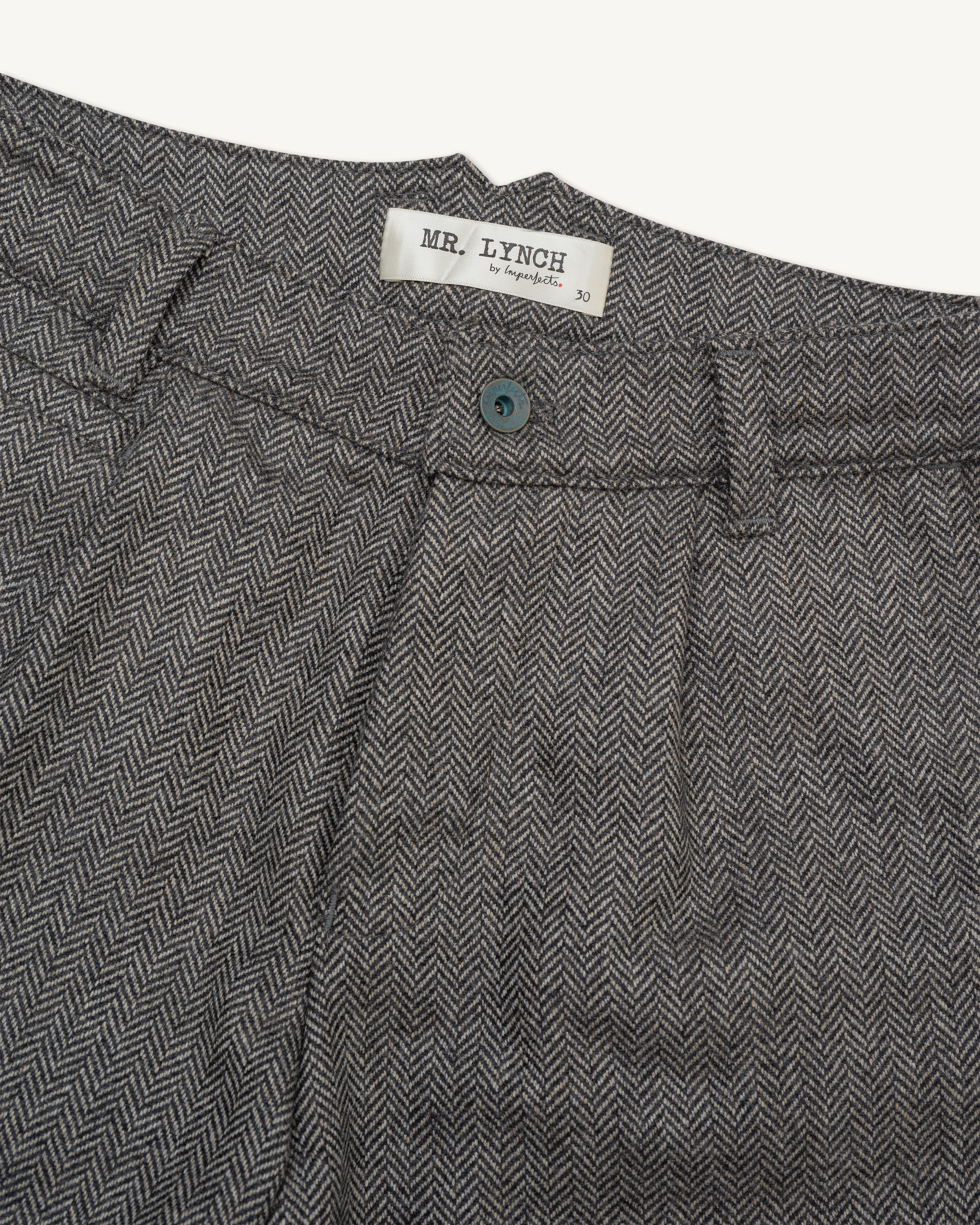 Mr. Lynch's 1201M Trouser in Irish Herringbone & Blue Label Silk
