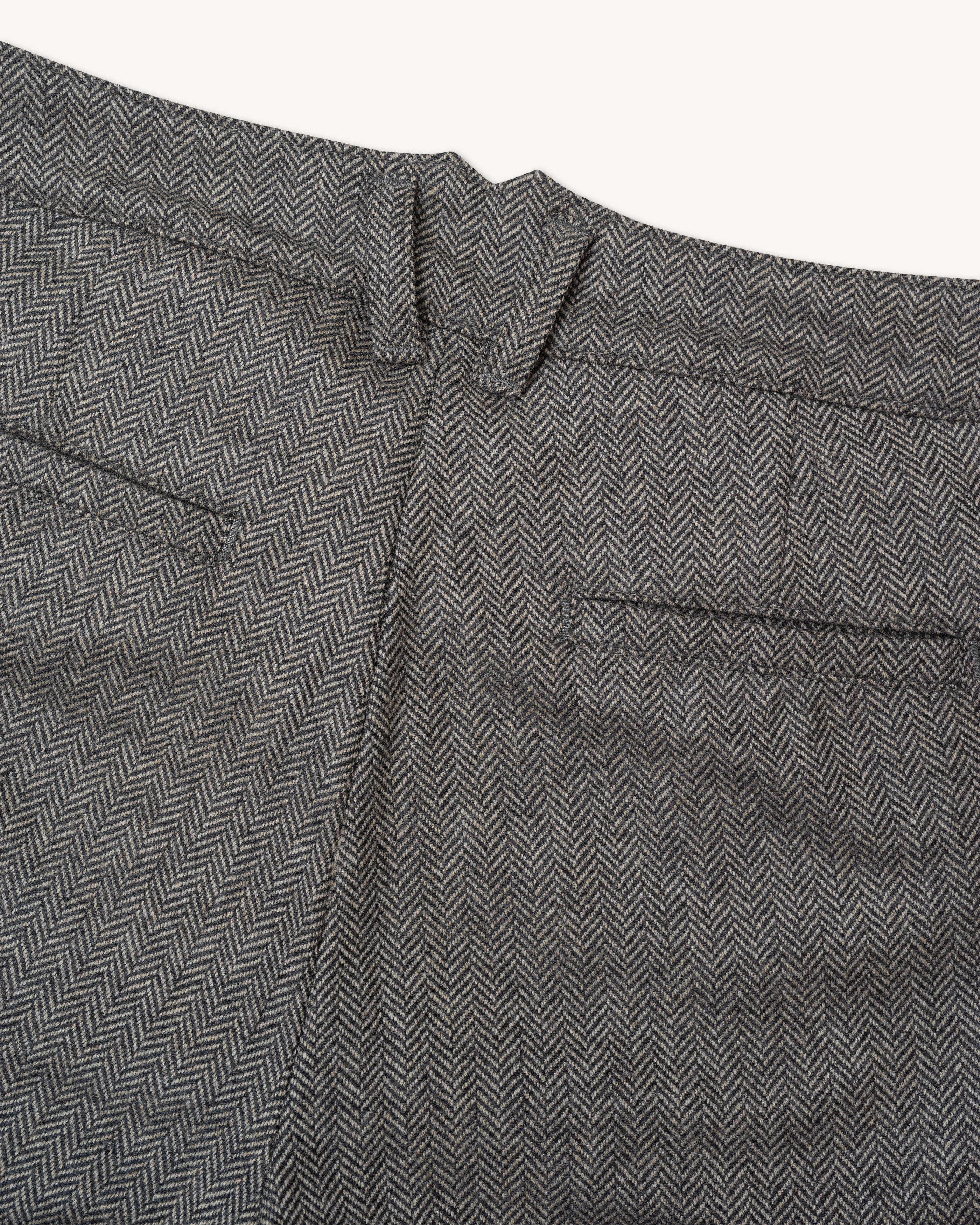 Mr. Lynch's 1201M Trouser in Irish Herringbone & Blue Label Silk