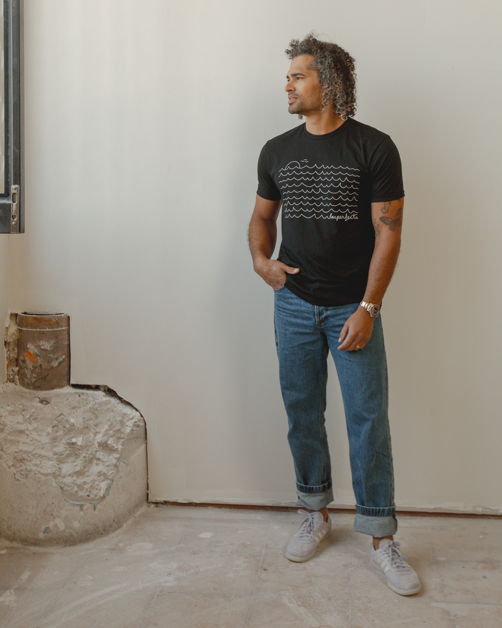 OG Waves Tee in Jet Black