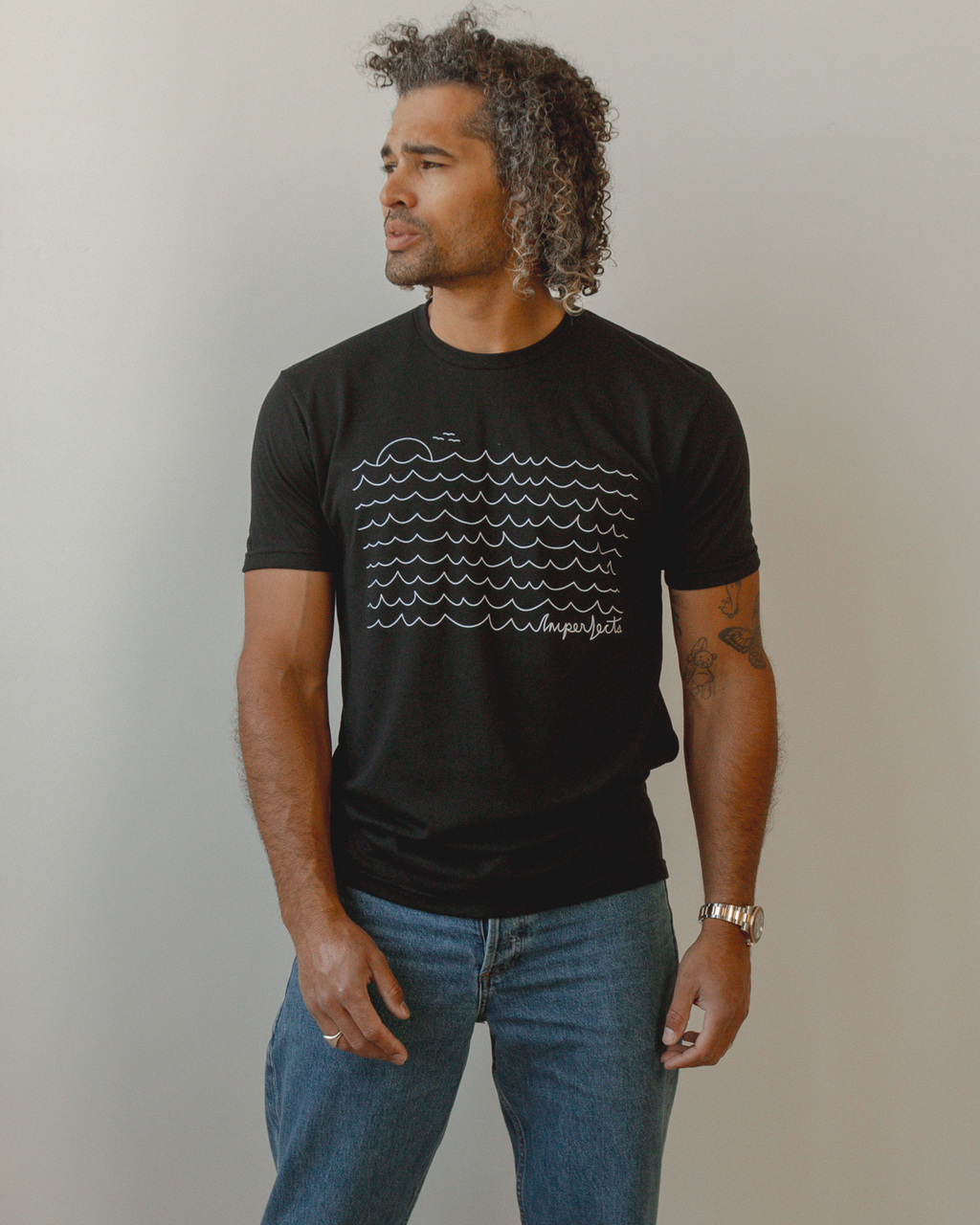 OG Waves Tee in Jet Black
