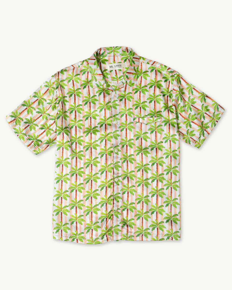 Mr. Lynch's PJ Shirt in Bermuda Palms Charmeuse Silk – Imperfects