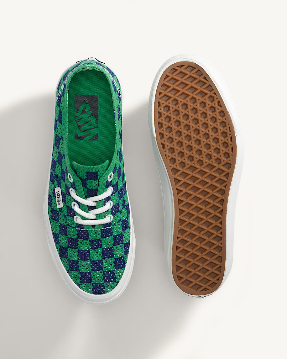 Checkerboard Green / Navy Blue
