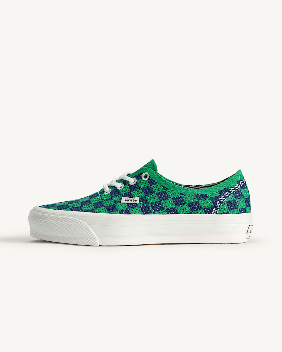 Checkerboard Green / Navy Blue