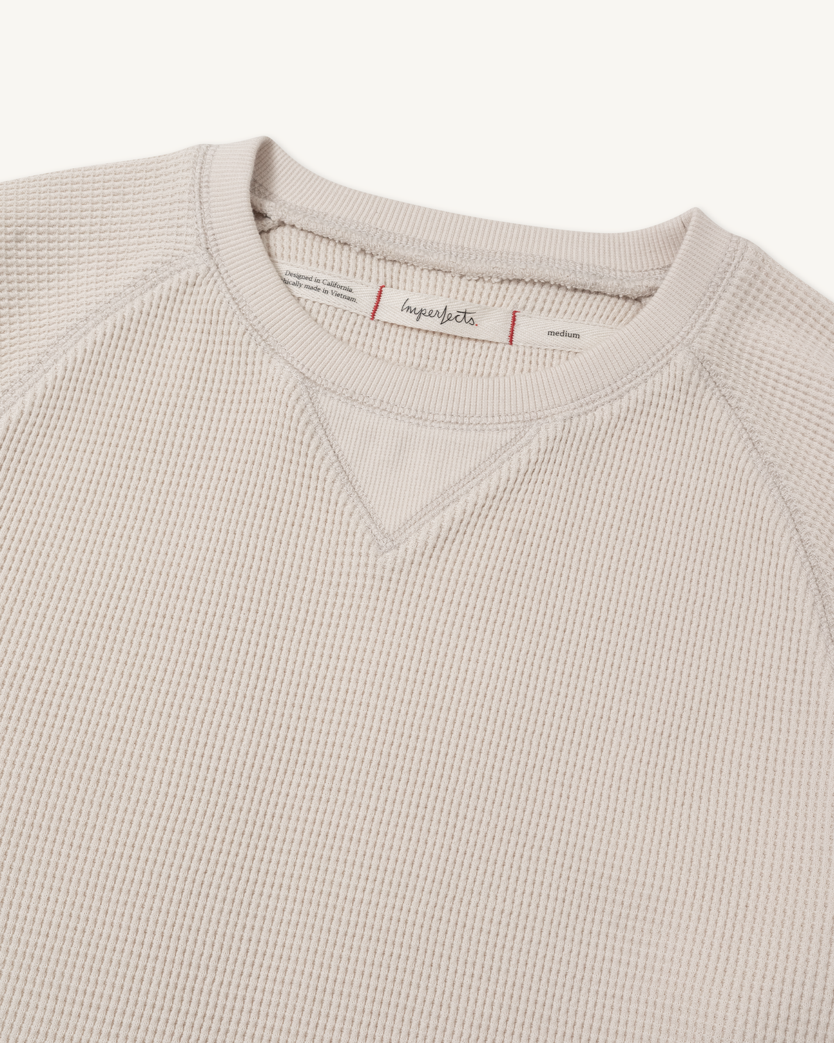 Raglan Tee in Cotton Waffle, Natural