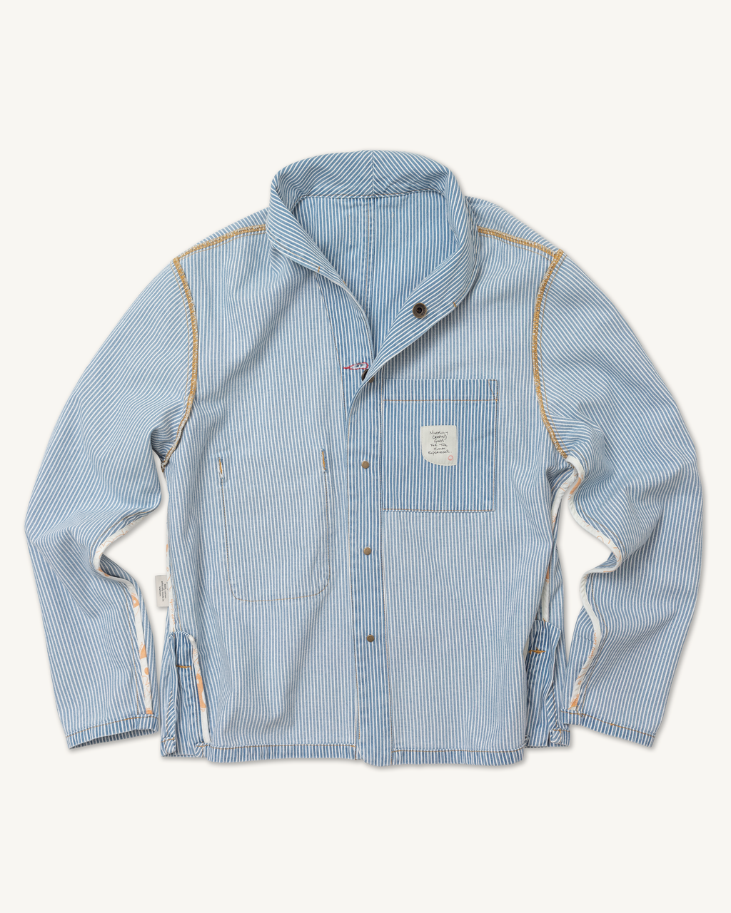 Shepherds Shirt Indigo Hickory Stripe Vintage Gold Thread Special Shirts Tops Imperfects