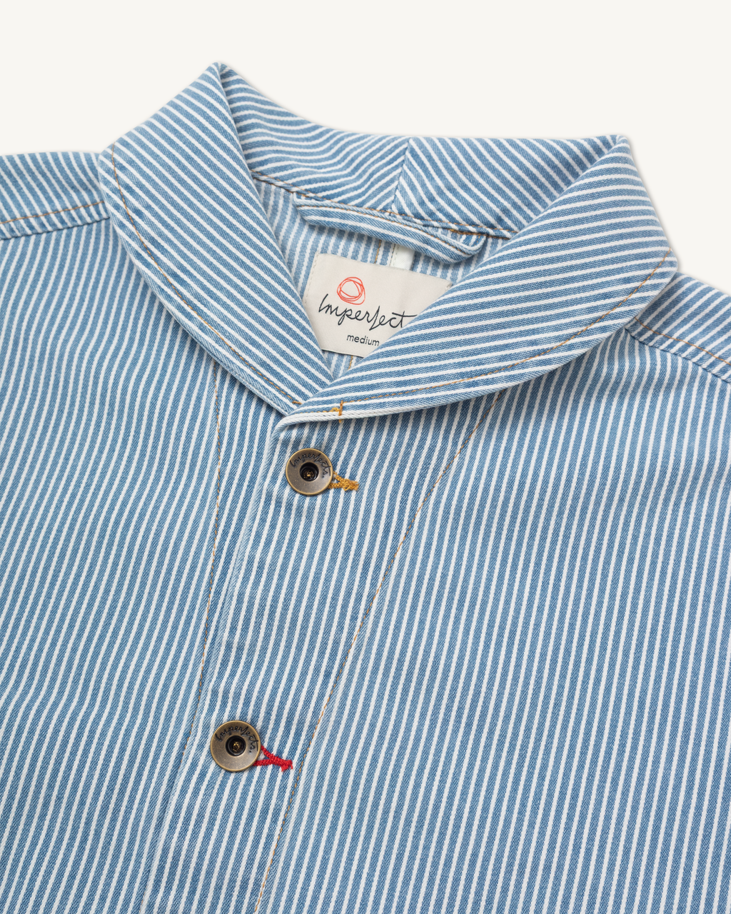 Shepherds Shirt Indigo Hickory Stripe Vintage Gold Thread Special Shirts Tops Imperfects