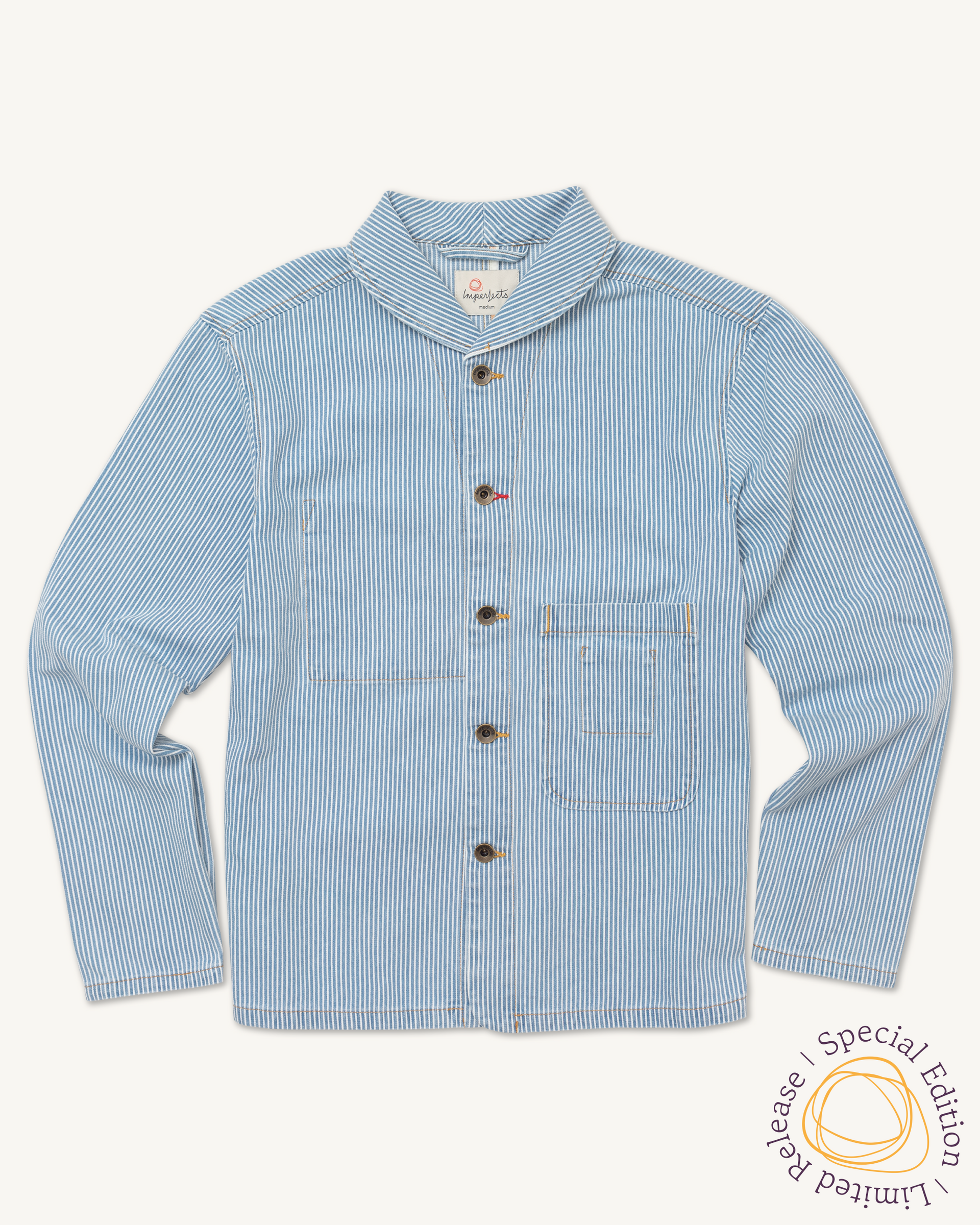 Shepherds Shirt in Indigo Hickory Stripe | Gold Thread Special
