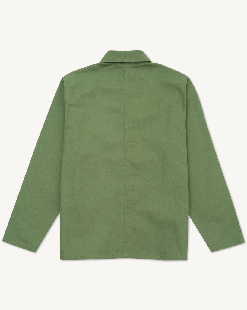 The Shepherds Shirt is a silhouette born of the joining of a family favorite vintage Kimono and a 1920’s French field shirt. This piece has a Kimono style lip collar, French split side seams, and Corozo Buttons. It is finished with a heavy stone wash for effect and comfort and has a refined crop in the sleeves so you can be sure to easily check your timepiece.

Detail

9.2oz, 100% Organic Cotton Canvas
Durable Brass Tack Buttons
Triple Pocketing - One &nbsp;Internal Drop-In Pocket, One External w/ Hidden Co