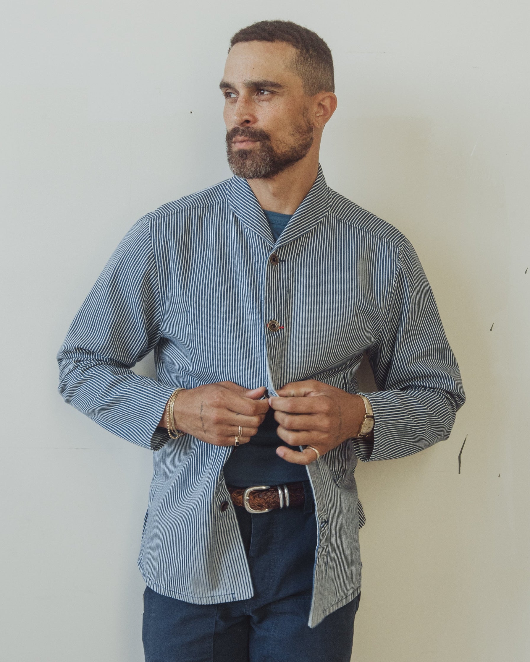 Shepherds Shirt in Indigo Hickory Stripe Original O.G.