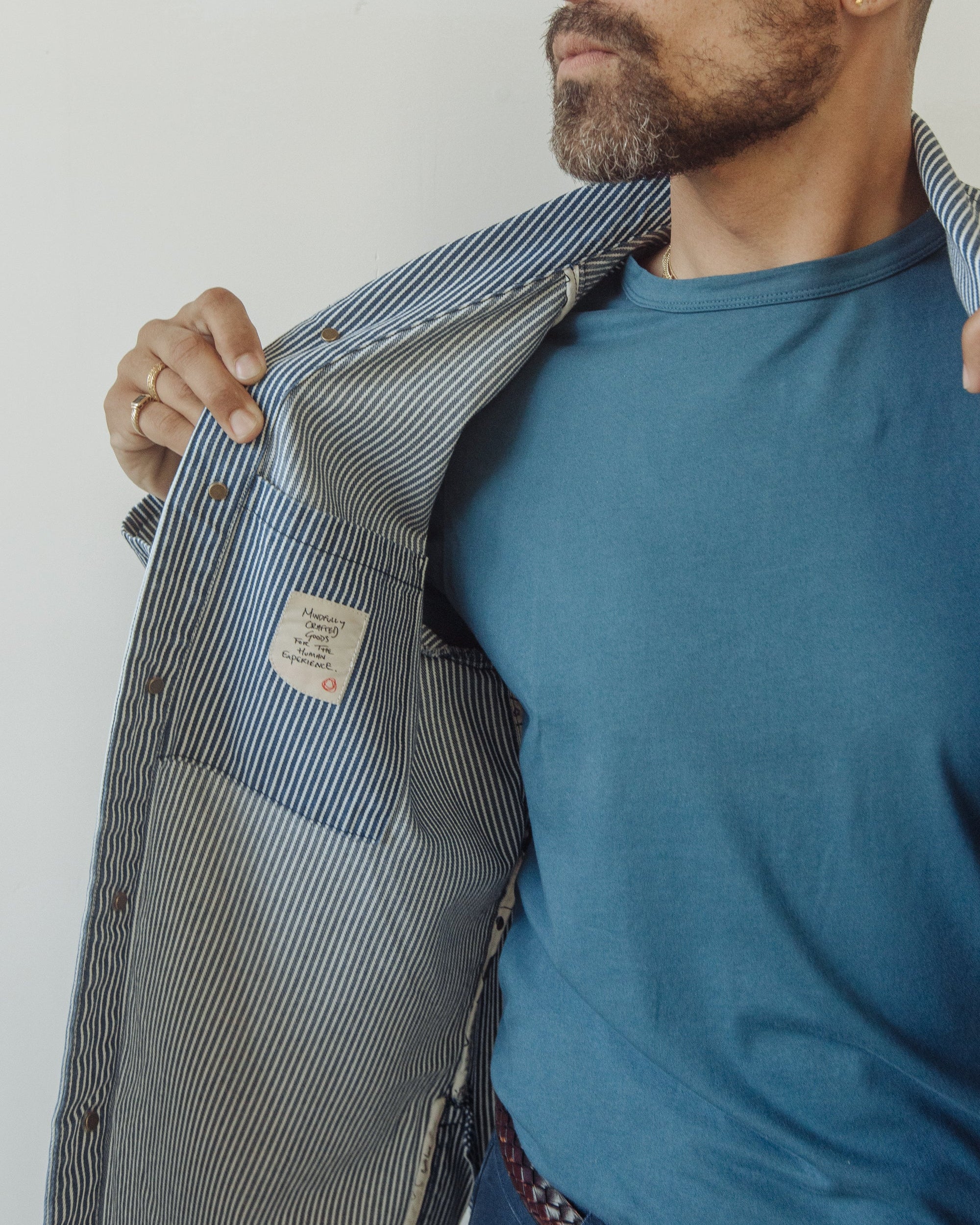 Shepherds Shirt in Indigo Hickory Stripe Original O.G.