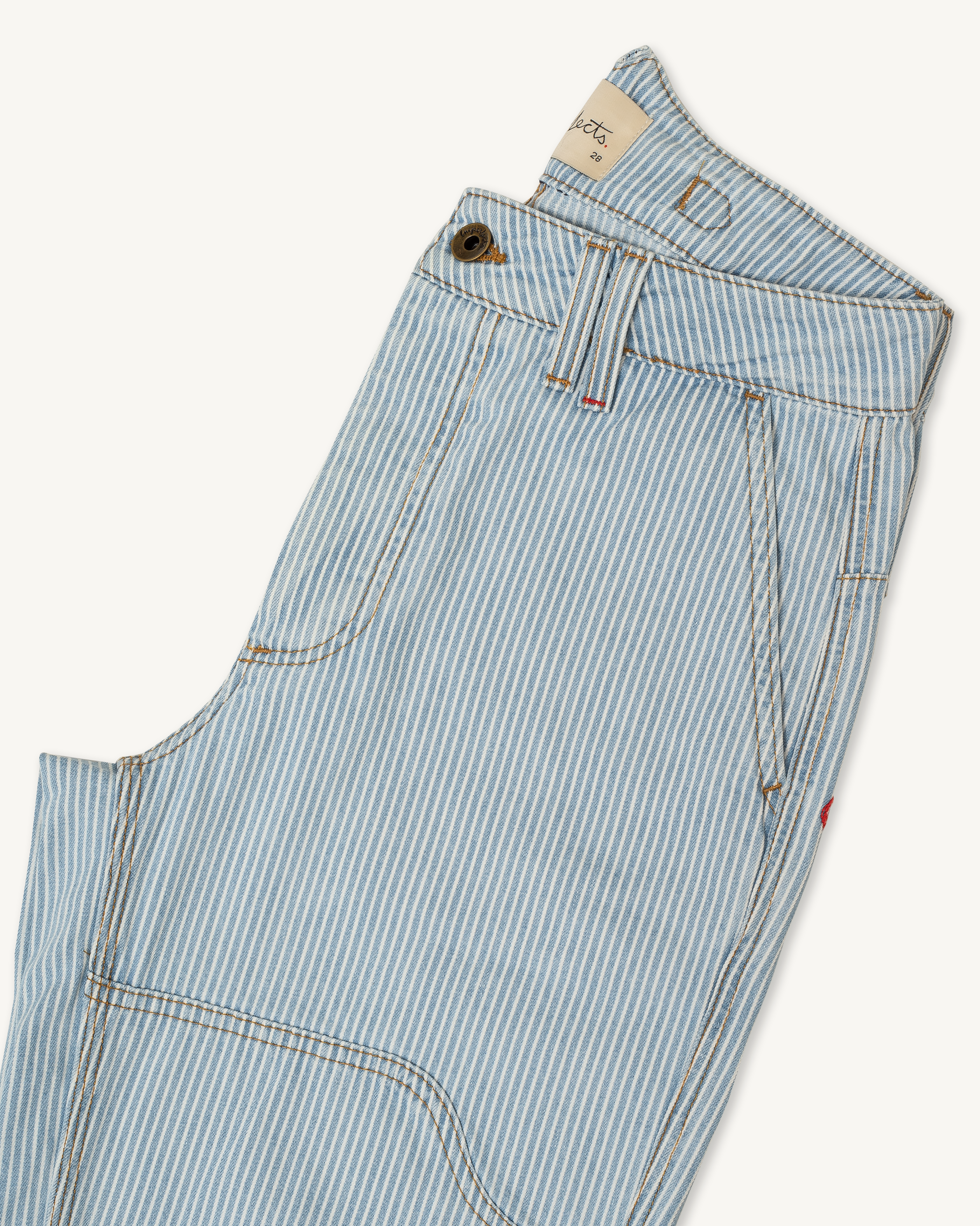 Courier Pant in Indigo Hickory Stripe Gold Thread Special Vintage –  Imperfects