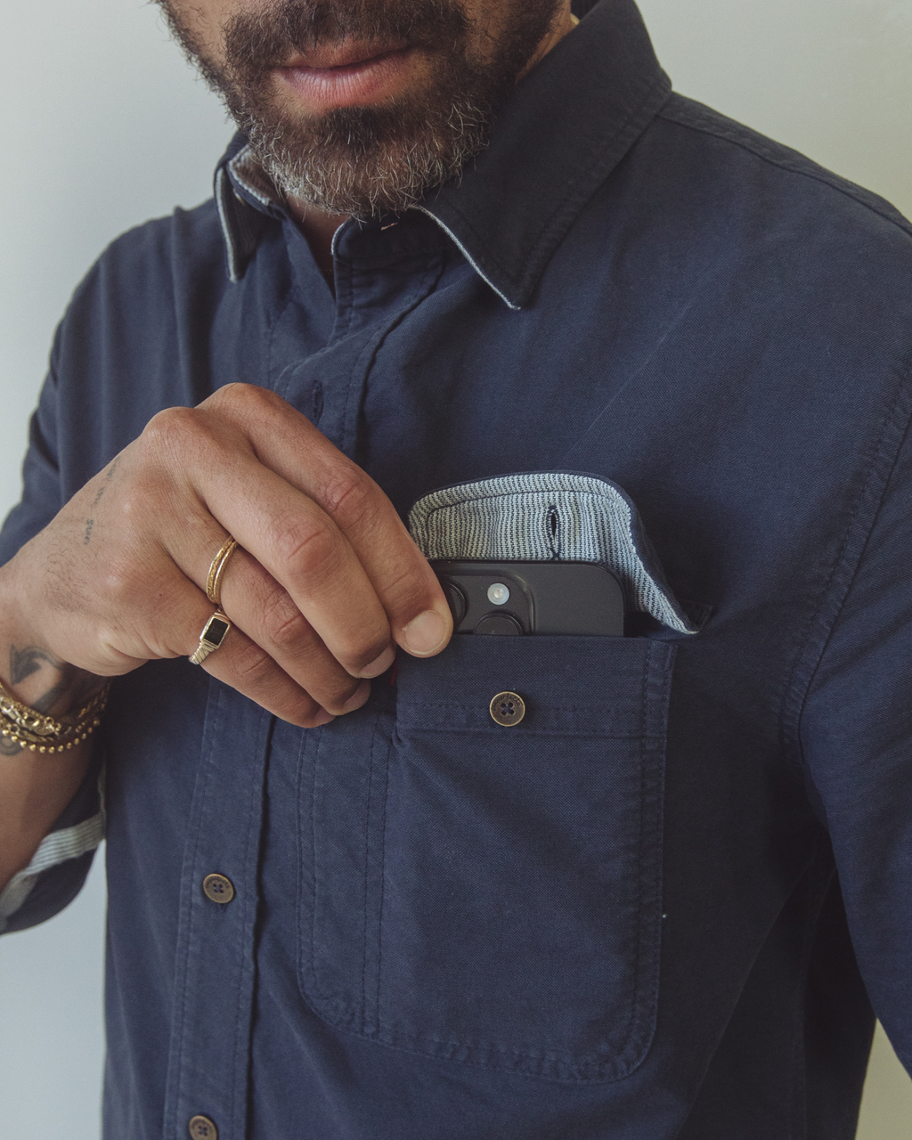 Tradesman Button Down Oxford Cloth Shirt Mens Dark Navy