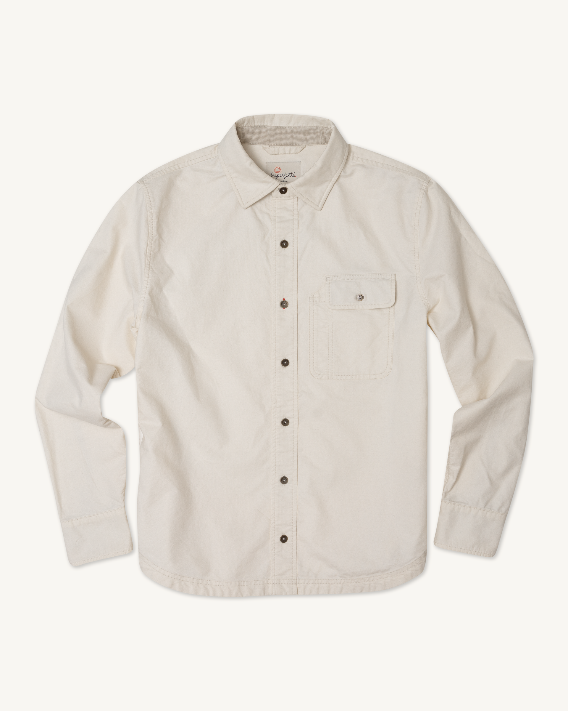 Men's Tradesman Style Oxford Button Down Shirt by Imperfects, Organic Cotton, Beige, Size XXL Men's Tradesman Style Oxford Button Down Shirt by Imperfects, Organic Cotton, Beige, Size XXL